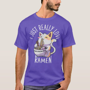 Camiseta Eu Adoro Ramen Cat Ramen Kawaii Anime Ja