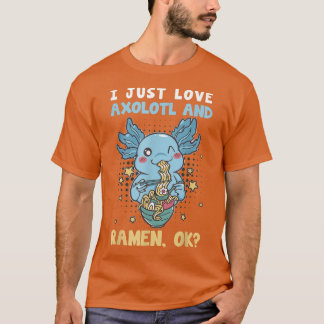 Camiseta Eu Adoro Ramen E Axolotl Engraçado Anime Ramen Ax