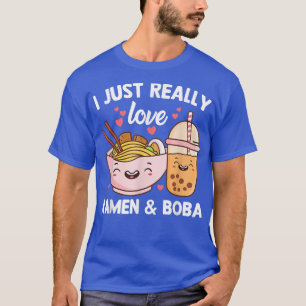 Camiseta Eu Adoro Ramen E Boba Bubble Tea Kawai