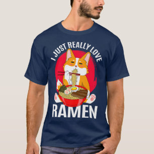 Camiseta Eu Adoro Ramen Kawaii Anime Corgi Japane