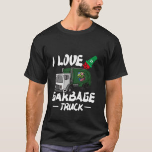 Camiseta Eu adoro Reciclagem de caminhão de lixo EUA T REX