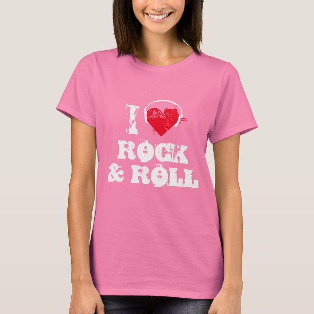 Camiseta Eu adoro rock and roll (Frente)