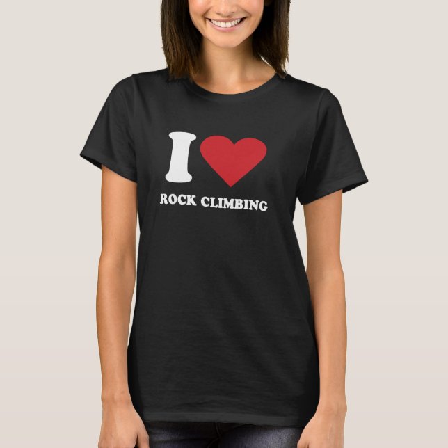 Camiseta Eu adoro ROCK CLIMBING I Heart ROCK CLIMBING (Frente)