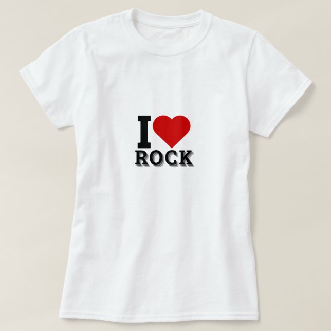 Camiseta Eu adoro rock - rock and roll lover (Frente do Design)