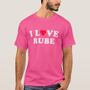 Camiseta Eu adoro Rube Correspondente a Namorada e Namorado