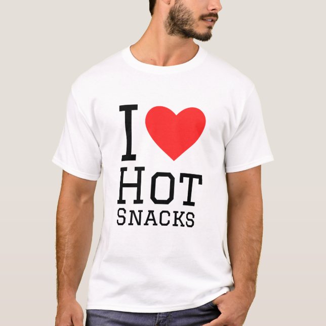Camiseta Eu adoro salgadinhos quentes (Frente)