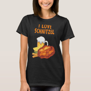 Camiseta Eu Adoro Schnitzel Comida Alemã Dizendo Humor