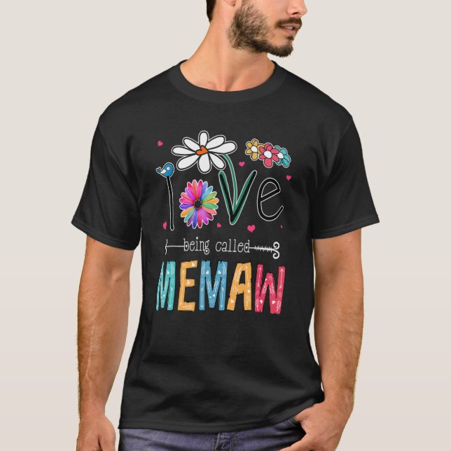 Camiseta Eu adoro ser chamada de Memaw Daisy Sunflower Mads (Frente)