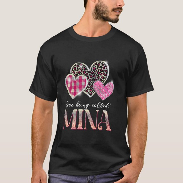 Camiseta Eu Adoro Ser Chamado de Mina Dia das Mães Leopard  (Frente)