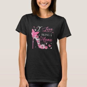Camiseta Eu adoro ser Mami alto salto borboletas mães D