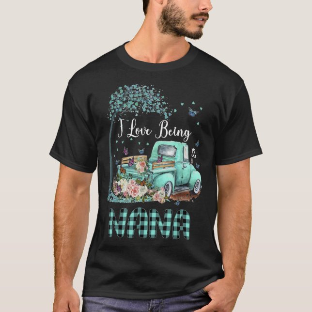 Camiseta Eu adoro ser Nana Truck Flower Day For Wo (Frente)