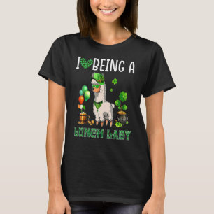 Camiseta Eu Adoro Ser Um Almoço Lady Llama Almoçando Senhor