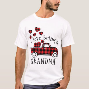 Camiseta Eu Adoro Ser Um Caminhão Vermelho Vovó Com Valente