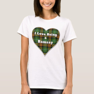 Camiseta Eu adoro ser um Coração de Tartan Laranja Ramsay