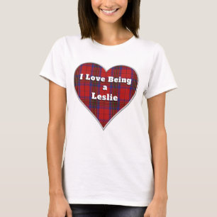 Camiseta Eu adoro ser um Coração Xadrez de Léslie Clan Red 