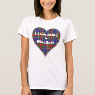 Camiseta Eu adoro ser um coração Xadrez do MacBeth Clan T