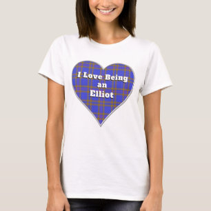 Camiseta Eu adoro ser um Coração Xadrez Elliot Clan Tarta