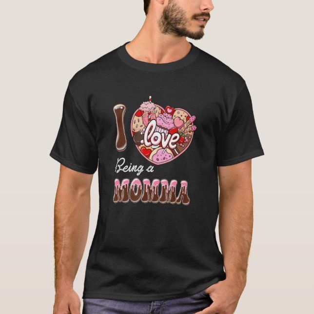 Camiseta Eu Adoro Ser Um Feliz dia de os namorados Mamãe He (Frente)