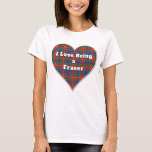 Camiseta Eu adoro ser um fraser Lovat Clan Tartan Heart