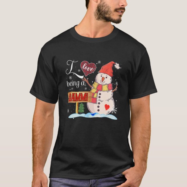Camiseta Eu Adoro Ser Um Gammi Snowman, Cristo Família (Frente)