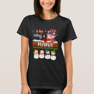 Camiseta Eu adoro ser um Nana Snowman Divertido Feliz Natal