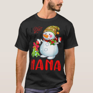 Camiseta Eu Adoro Ser Um Nana Xmas Snowman Scarf Christmas