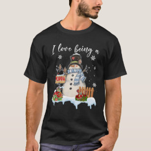 Camiseta Eu Adoro Ser Um Natal Da Família Poppa Snowman