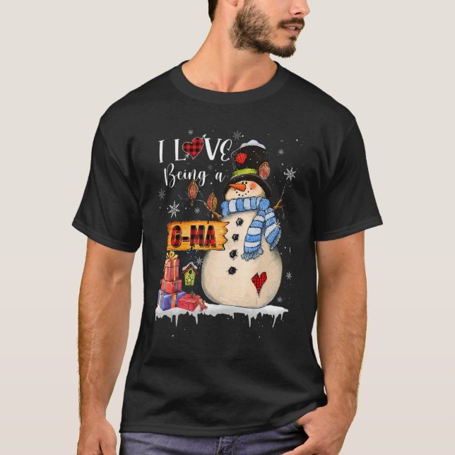 Camiseta Eu Adoro Ser Uma Família De Papais noeis Xmas mães (Frente)