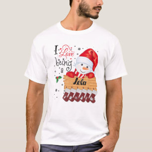 Camiseta Eu Adoro Ser Uma Família Lela Snowman Natal Xmas