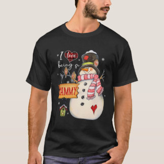 Camiseta Eu Adoro Ser Uma Mãe Snowman Família Funny Christm