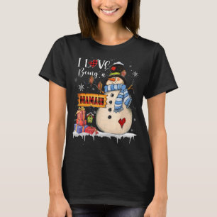 Camiseta Eu Adoro Ser Uma Mãe Snowman Xmas Papais noeis Fam