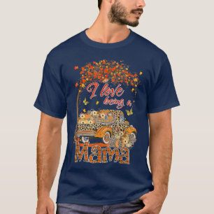 Camiseta Eu Adoro Ser Uma Mamã Pumpkin Truck Fall Tree Obri