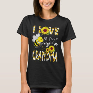 Camiseta Eu Adoro Ser Uma Vovó Abelha De Girassol Amante Mã