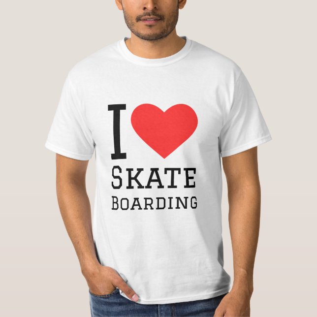 Camiseta Eu adoro skate (Frente)