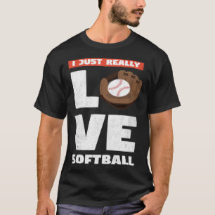 Camiseta Eu Adoro Softball Para Jogador De Beisebol