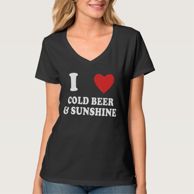 Camiseta Eu Adoro Sol E Cerveja Fria (Frente)