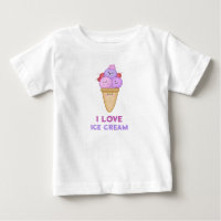 Eu adoro Sorvete Cute Engraçado Verão Adorável