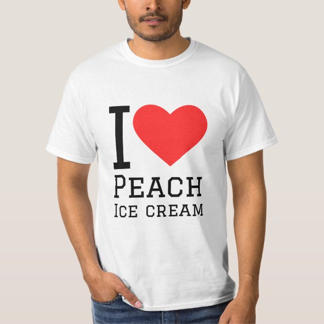 Camiseta Eu adoro sorvete de pêssego (Frente)