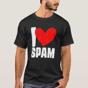 Camiseta Eu Adoro Spam Comida de Porco Cozida Enlatada Spam