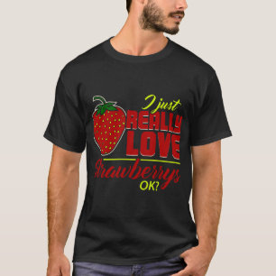 Camiseta Eu Adoro Strawberrys Muito Bem Strawberry Engraçad