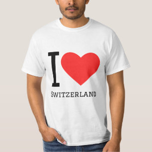 Camiseta Eu adoro Suiça quadrada