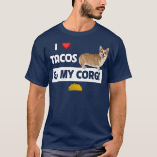 Camiseta Eu Adoro Tacos E Meu Corgi Welsh Dog Meican Comida