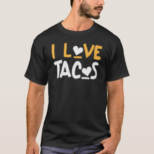 Camiseta Eu adoro Tacos Heart Taco Terça-feira Mexicano