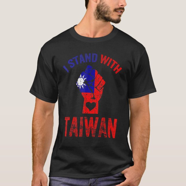 Camiseta Eu Adoro Taiwan Flag Orgulho de Taiwan Eu Fico Com (Frente)