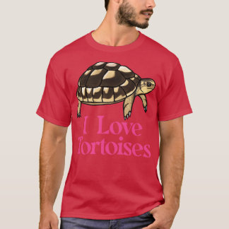 Camiseta Eu adoro tartarugas cor-de-rosa para amantes de ta