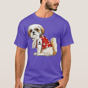 Camiseta Eu Adoro Tatto Pai Shih Tzu Pai Funny Dia de os pa