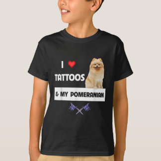 Camiseta Eu Adoro Tatuagens E Meu Cachorro Pomeraniano Corp