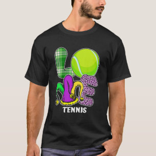 Camiseta Eu Adoro Tênis Mardi Gras Funny Outfit Xadrez Leo