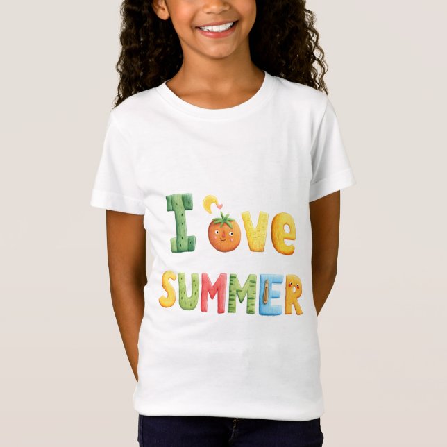 Camiseta Eu adoro texto de verão (Frente)