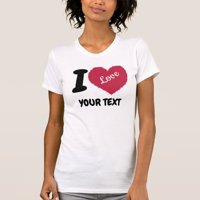 Camiseta Eu adoro texto personalizável Eu corto seu texto (Frente)